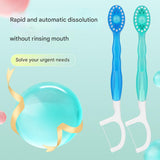 4-in-1 Disposable Travel Toothbrush with Flavor Burst Bead(Green plum green tea flavor) - Front View