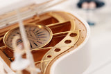 Classical Grand Piano Music Box with Dancing Ballerina(Dancing girl version - pink) - Front View