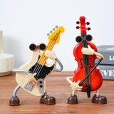 Dancing Musical Instrument Figurines - Wind-Up Guitar & Cello Toys with Moving Parts(Violin) - Front View