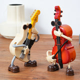 Dancing Musical Instrument Figurines - Wind-Up Guitar & Cello Toys with Moving Parts(Violin) - Side View