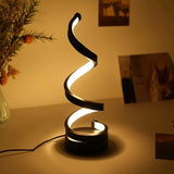 Modern Spiral LED Table Lamp - Dimmable, 3 Light Modes(white) - Front View