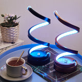 Modern Spiral LED Table Lamp - Dimmable, 3 Light Modes(white) - Top-Down View