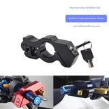 Motorcycle & Scooter Handlebar Grip Lock - Anti-Theft Brake Lever Lock(Blue) - Side View