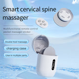 Smart Cervical Spine EMS Massager Sticker with Remote Control & Charging Case - 6 Modes, 16 Strengths(white) - Front View