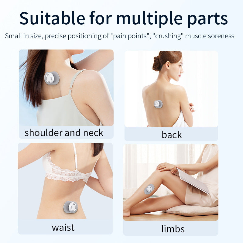 Smart Cervical Spine EMS Massager Sticker with Remote Control & Charging Case - 6 Modes, 16 Strengths(white)