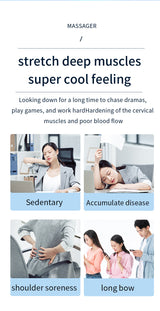 Smart Cervical Spine EMS Massager Sticker with Remote Control & Charging Case - 6 Modes, 16 Strengths(white) - Close-Up Angle