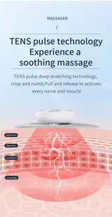 Smart Cervical Spine EMS Massager Sticker with Remote Control & Charging Case - 6 Modes, 16 Strengths(white) - Low Angle