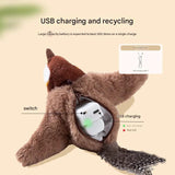 Interactive Flapping Wing Bird Toy for Cats & Dogs,Motion Activated with Sound(Lomi Brown Sparrow) - Side View