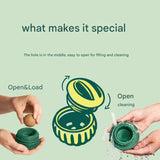 Interactive Dog Treat Dispensing Ball & Silicone Treat Mold Set - Durable,  Dishwasher Safe(green) - Front View