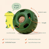 Interactive Dog Treat Dispensing Ball & Silicone Treat Mold Set - Durable,  Dishwasher Safe(green) - Side View