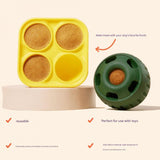 Interactive Dog Treat Dispensing Ball & Silicone Treat Mold Set - Durable,  Dishwasher Safe(green) - Top-Down View