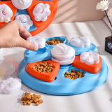 Interactive Dog Puzzle Feeder Toy - IQ Training & Slow Feeder with Anti-Skid Base(blue) - Front View