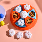 Interactive Dog Puzzle Feeder Toy - IQ Training & Slow Feeder with Anti-Skid Base(blue) - Top-Down View