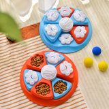 Interactive Dog Puzzle Feeder Toy - IQ Training & Slow Feeder with Anti-Skid Base(blue) - 45-Degree Angle