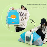 Expandable Pet Carrier Backpack for Cats & Small Dogs - Breathable Mesh, Multiple Entrances(yellow) - Front View