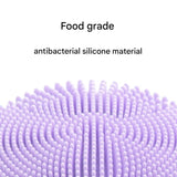 Silicone Facial Cleansing Brush - 6-Speed Vibration, Food-Grade Antibacterial Material with Warming Function(Purple) - Front View