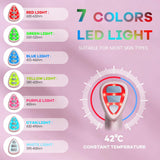7-in-1 LED Facial Therapy Wand with 180 Rotatable Head & 42C Constant Temperature(black) - Front View