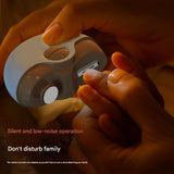 Purple Electric Nail Clipper & Filer - 2 Speed, Low Noise, Safe for Babies (1yr+) & Adults - Side View