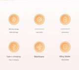 Purple Electric Nail Clipper & Filer - 2 Speed, Low Noise, Safe for Babies (1yr+) & Adults - 45-Degree Angle