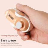 Red Electric Nail Clipper & Filer - 2 Speed, Low Noise, Safe for Babies (1yr+) & Adults - Side View