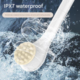 Rechargeable Electric Body Brush & Back Scrubber - 6 Heads, IPX7 Waterproof(white) - Side View
