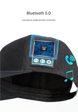 Wireless Bluetooth 5.0 Music Hat - Outdoor Speaker Cap with Mic, Sun Protection & Breathable Fabric(Light gray) - Front View