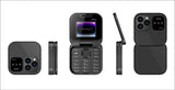 i16 Pro Mini Flip Phone - Dual SIM, AI Lens Digital Camera, Compact & Stylish Design(black)