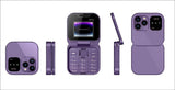 i16 Pro Mini Flip Phone - Dual SIM, AI Lens Digital Camera, Compact & Stylish Design(Blue)