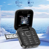 i16 Pro Mini Flip Phone - Dual SIM, AI Lens Digital Camera, Compact & Stylish Design(Blue) - Front View
