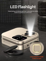 i16 Pro Mini Flip Phone - Dual SIM, AI Lens Digital Camera, Compact & Stylish Design(Gold) - Top-Down View