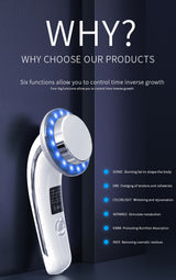 6-in-1 Ultrasonic Slimming & Beautifying RF Device - Body Sculpting & Skin Rejuvenation(black) - 45-Degree Angle