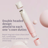 2-in-1 Electric Lady Shaver & Trimmer - Gentle Full Body Hair Removal, Portable & USB Rechargeable(Gradient pink) - Front View