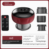 Smart Electric Cupping Therapy Massager - Adjustable Suction & Heat, Red Light Therapy, USB-C Rechargeable(Red)