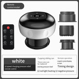 Smart Electric Cupping Therapy Massager - Adjustable Suction & Heat, Red Light Therapy, USB-C Rechargeable(White)
