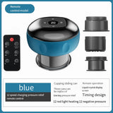 Smart Electric Cupping Therapy Massager - Adjustable Suction & Heat, Red Light Therapy, USB-C Rechargeable(Blue)