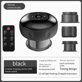 Smart Electric Cupping Therapy Massager - Adjustable Suction & Heat, Red Light Therapy, USB-C Rechargeable(Black)