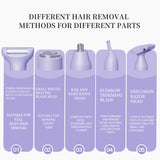 5-in-1 Electric Lady Shaver & Grooming Kit - LCD Display, USB-C Rechargeable, Full Body Hair Removal(White)