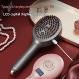 4-in-1 SPA Scalp Care Massage Comb - Red Light Therapy, Nano Steam & Vibration, USB-C Rechargeable(Black) - Front View