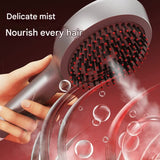 4-in-1 SPA Scalp Care Massage Comb - Red Light Therapy, Nano Steam & Vibration, USB-C Rechargeable(Black) - Top-Down View