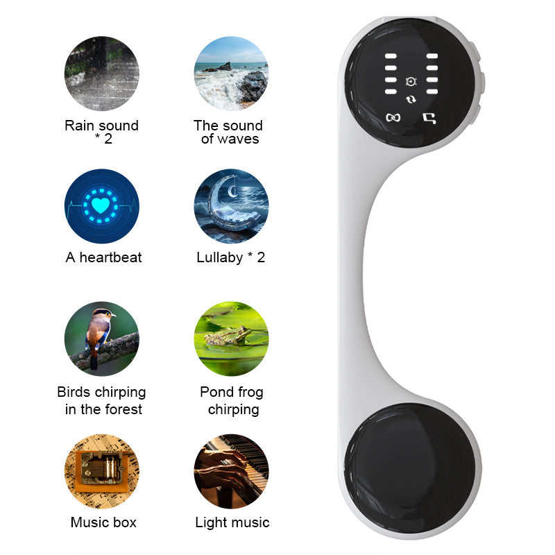 Under-Pillow Bone Conduction Sleep Speaker - Bluetooth 5.4, White Noise, TF Card, LED Display & Timer(blue)