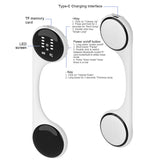 Under-Pillow Bone Conduction Sleep Speaker - Bluetooth 5.4, White Noise, TF Card, LED Display & Timer(blue)