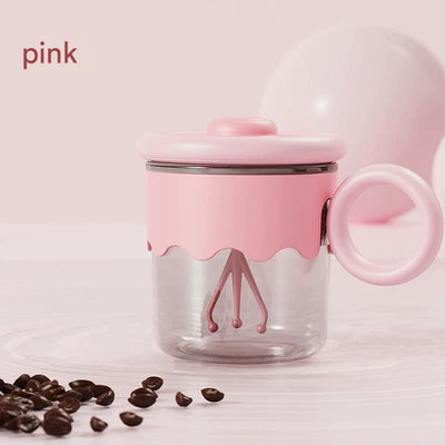 Automatic Self-Stirring Coffee Mug - 400ml, 5000RPM, USB-C Rechargeable with Trident Stirring Rod(pink)