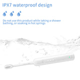 Electric Toothbrush with Ultra-Soft Gum Guard Brush Heads - IPX7 Waterproof, Ergonomic Design(blue) - Front View