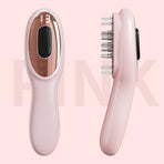 Electric Scalp Massager Comb with Red & Blue Light Therapy - 5 Vibration Modes & Liquid Dispenser(pink)
