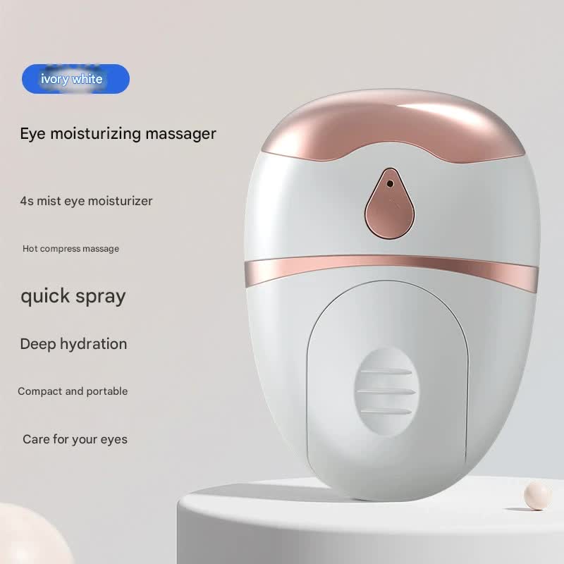 White portable nano mist eye massager and humidifier with hot compress