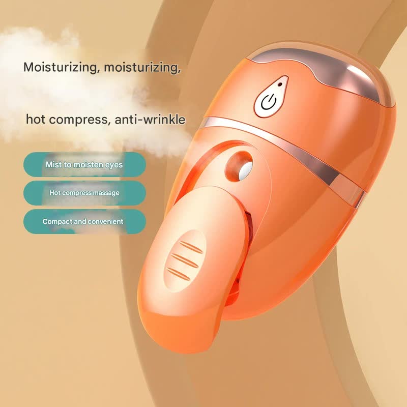 Portable Nano Mist Eye Massager & Humidifier - USB-C, Hot Compress, Wrinkle Reduction & Deep Hydration(Dark green)