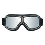 Retro Motorcycle Goggles - Windproof, UV400 Protection, Anti-Impact PC Lenses with Leather Frame(Black leather silver lens)