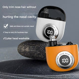 Mini Electric Nose Hair Trimmer - USB-C Rechargeable, LED Display, Washable Head, Painless Grooming(orange) - Front View