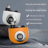 Mini Electric Nose Hair Trimmer - USB-C Rechargeable, LED Display, Washable Head, Painless Grooming(orange) - Top-Down View