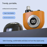 Mini Electric Nose Hair Trimmer - USB-C Rechargeable, LED Display, Washable Head, Painless Grooming(white) - Side View